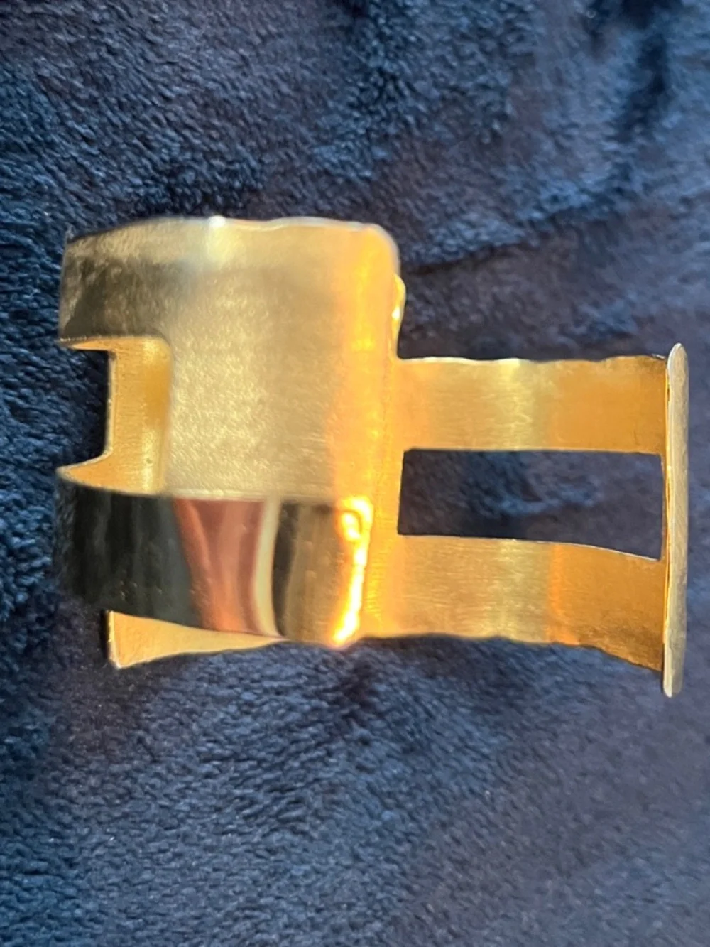 Judith Haas Polished Wide Gold Vermeil Cuff Bracelet